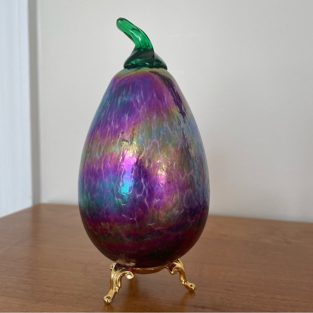 Irridescent glass gourd